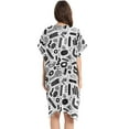thumbnail image 3 of joogoo Women's Black Graffiti on White Beach Cover Up Kimono Swimsuit Summer Cardigan Swimwear S, 3 of 6