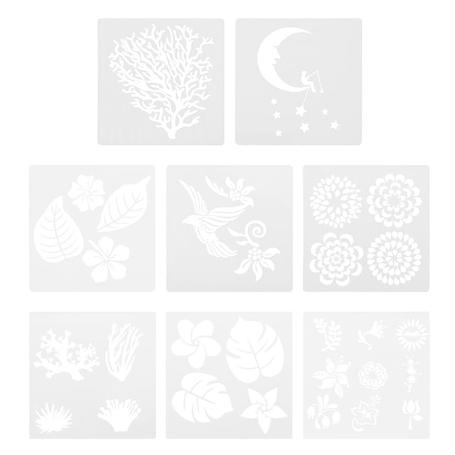 MasteelfCA 8pcs DIY Hollow Painting Templates Arts Crafts Drawing Stencil Templates