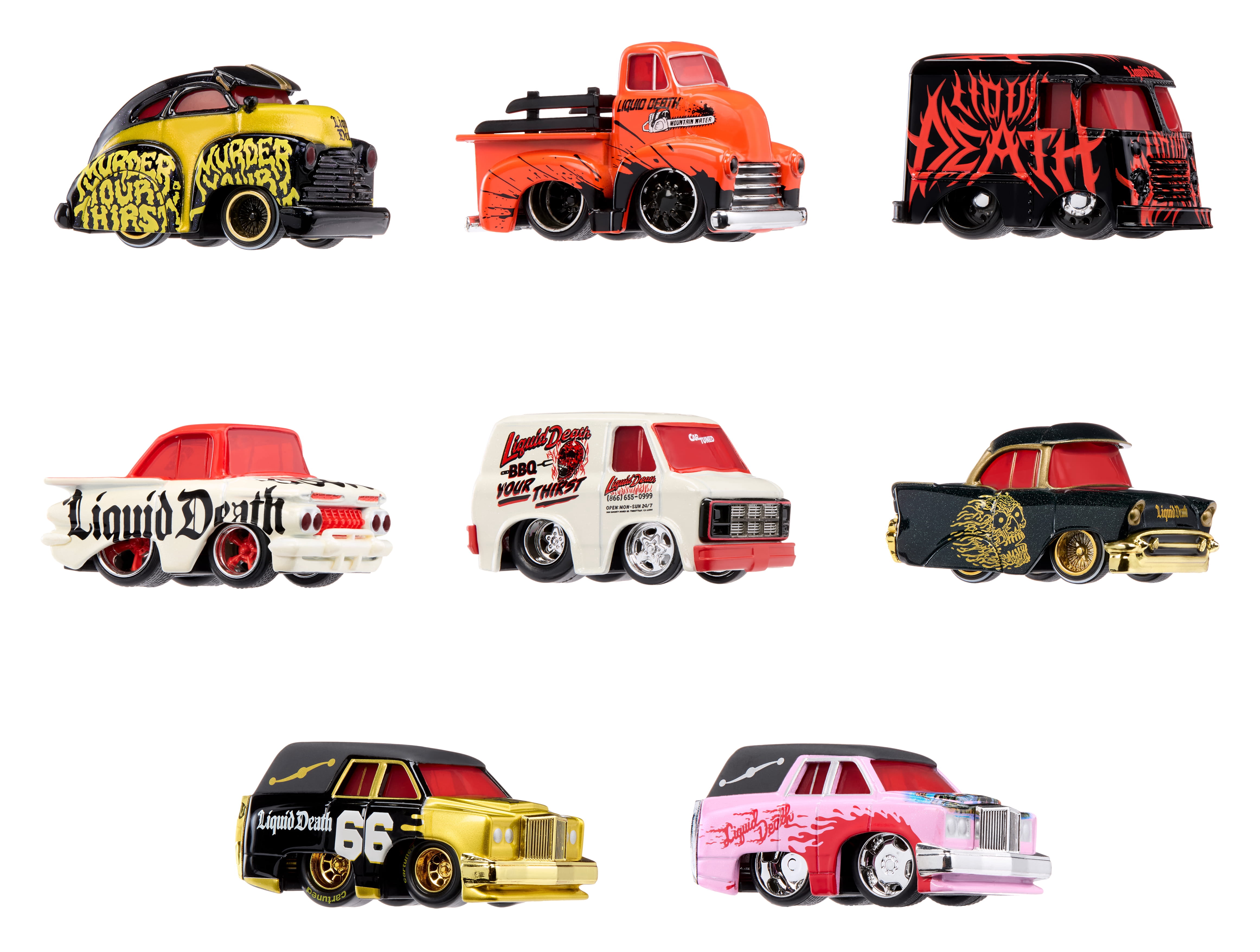Cartuned Remixes Series 1 Liquid Death - Hearse, Black, Diecast Vehicle