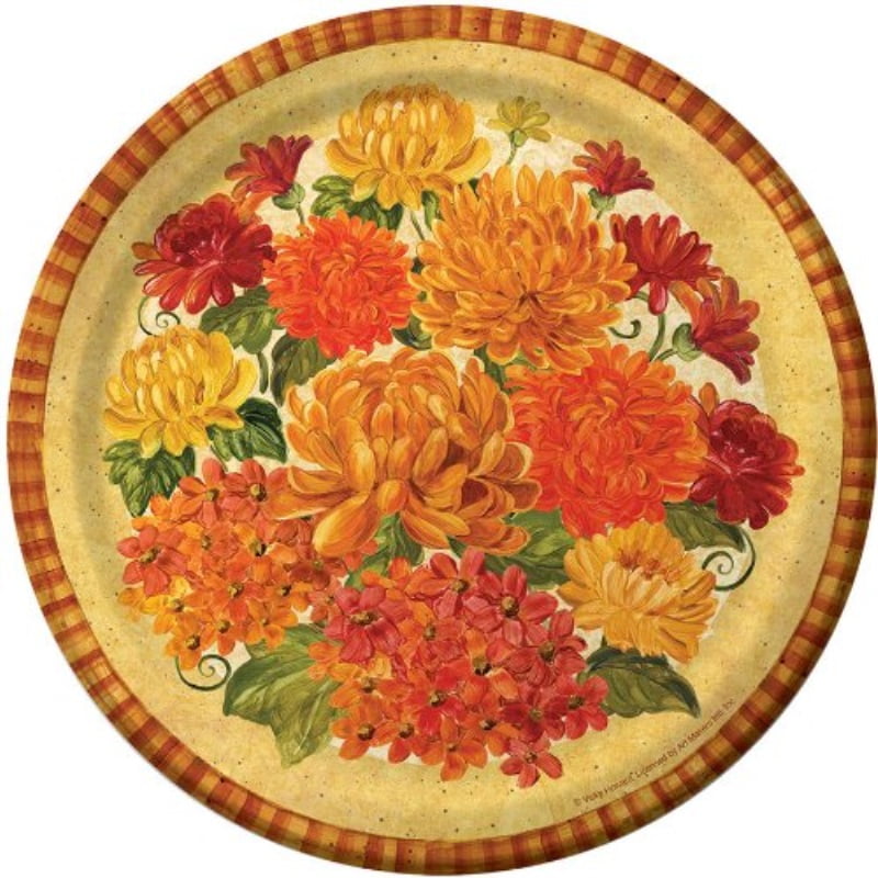 creative converting 8 count magnificent mums dinner plates