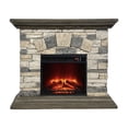 thumbnail image 5 of FESTIVO 40 in. Faux Stone Freestanding Electric Fireplace - 40" in Width - Bisque/Muddy, 5 of 11