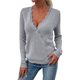 thumbnail image 1 of Gibobby Sueter para mujer invierno punto Cárdigan de suéter de encaje con cuello en V suelto de otoño invierno para mujer(Gris,M), 1 of 5