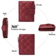 thumbnail image 5 of GOIACII Small Wallets for Women Leather Bifold Wallet Women RFID Blocking Purse Credit Card Holder with 15 Card Slots and ID Window Coin Pocket, 5 of 9