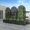 thumbnail image 4 of MAYEERTY 72"x35" Outdoor Arched Planter Box with Trellises, Metal Raise Garden Beds for Vine Climbing Plants, 4 of 9