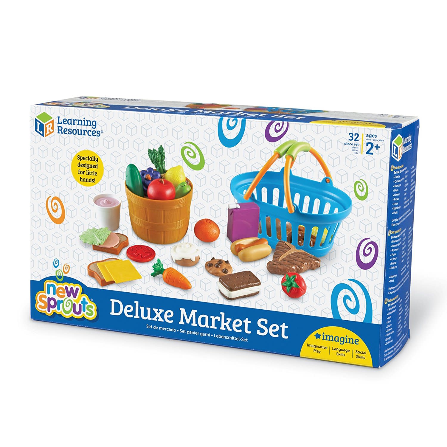 Learning Resources New Sprouts Deluxe Market Set, Pretend Play Food, Ages 18mos+