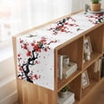 thumbnail image 6 of Red Spring Floral Table Runner, Birds Branches Watercolor Flowers Washable Cotton Linen Table Runners 72 Inches Long, Dresser Scarf Runner for Dining/Coffee/Kitchen/TV Stands/Cabinets 13''x72'', 6 of 9