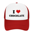 thumbnail image 2 of I Heart Chocolate Love Food Funny Trucker Hat Baseball Cap Unisex Red, 2 of 5