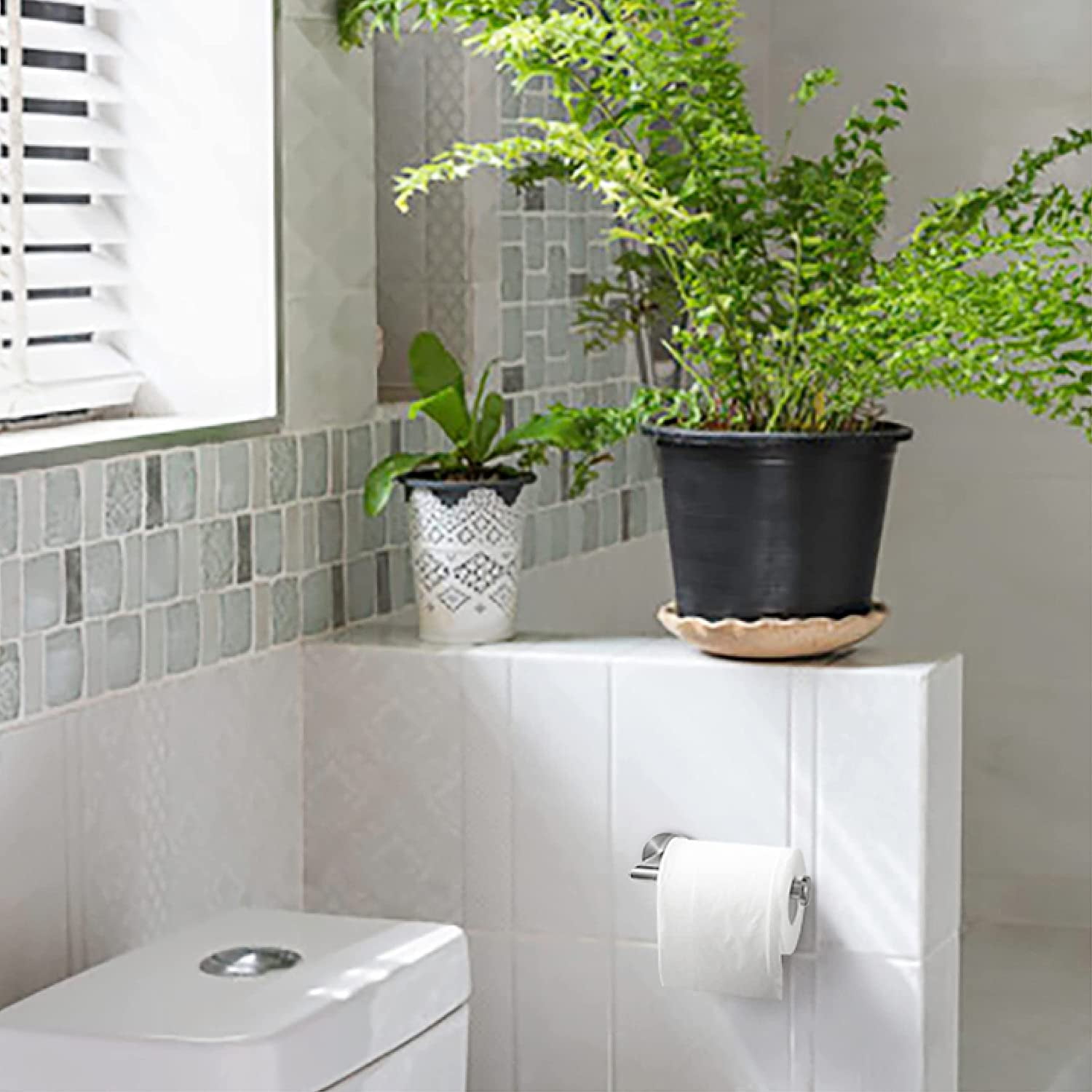 HITSLAM Toilet Paper Holder Wall Mount,Brushed Nickel Toilet Paper Roll Holder for Bathroom
