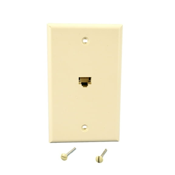 Leviton  Light Almond Cat 5e Jack Nylon Wallplate 5EA10-S1T