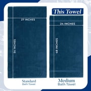 Dan River Bath Towel 6 pack 24x48 in Ultra Soft Quick Drying Cotton Towel - Opal Blue