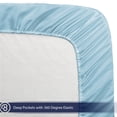thumbnail image 6 of Fitted Sheet + Pillowcase Set, Microfiber, Wrinkle Resistant, Twin, Light Blue, 6 of 8