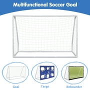 Ktaxon 3 in 1 Soccer Goal with Football, Target Training Net, Rebound Net, 6' x 4' Protable Football Net Outdoor