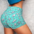 thumbnail image 4 of Balery Seashell And Starfish Pantalones cortos de entrenamiento estampados para mujer, sin costuras, ajustados, para gimnasio, yoga, correr, deportes, ejercicio activo, fitness.-Small, 4 of 8