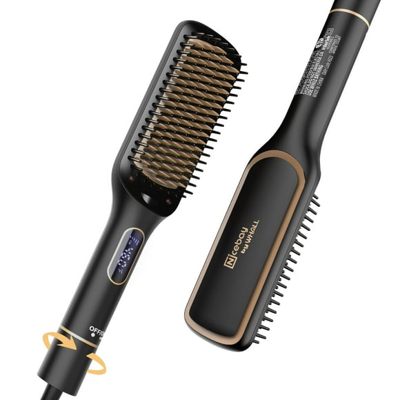 Nicebay Brosse Lissante pour Cheveux, Brosse Lissante à Ions Négatifs avec Écran LED, Plastique