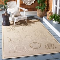 Safavieh Courtyard Hugo Oriental Indoor/Outdoor Area Rug, Natural/Brown, 4' x 5'7"