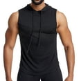 thumbnail image 2 of Workout Hooded Tank Tops Men Lightweight Breathable Muscle Sleeveless Shirt Athletic Running Gym Tanks, 2 of 5