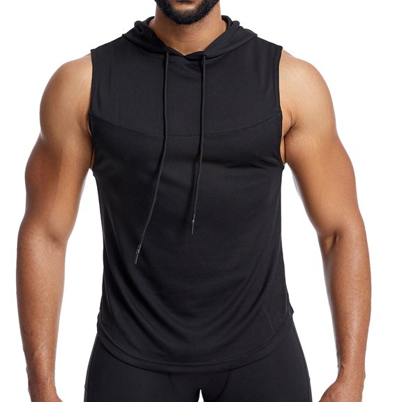 Krdevn Male Sports Vest Men's Mesh Breathable Fitness Vest Sweaty Running Hooded Basketball Vest,Tank Tops Men,XXL