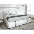thumbnail image 2 of Sha Cerlin Queen Size Platfrom Bed Frame with Iron Pieces Decor and Deluxe Upholstered Modern Adjustable Headboard, Black, 2 of 8