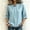 Blue, variant on Linen Tops for Women Embroidered 3/4 Sleeve Bohemian Peasant Shirts Retro Button Mandarin Collar Tops Yellow