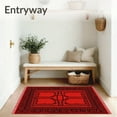 thumbnail image 3 of ODIKA 2'x3' Machine Washable Non-Slip Area Rug, Celtic Knot Interlaced Throw with Anti Slip Technology High Traffic Rug with Pad, Red, 528555, 3 of 8