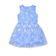 Wonder Nation Girls Butterfly Embriodery Sleeveless Dress, Sizes 4-18 & Plus