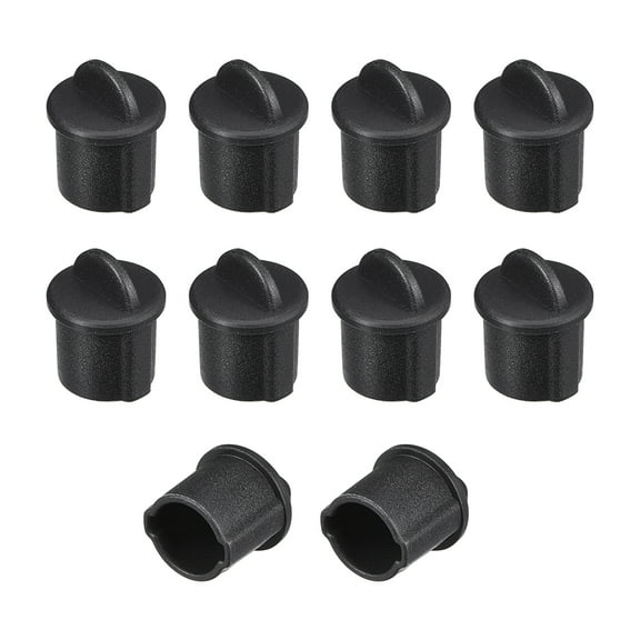 Silicone BNC Anti-Dust Stopper Cap Cover for Female Jack Black 10 pcs