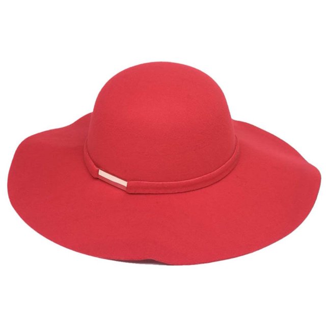 Fashion Womens Floppy Wavy Sun Hat w / banda - rojo SS/Sophia Sombrero para el sol