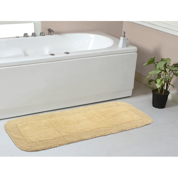 Home Weavers Radiant Collection Bathroom Rug 100% Cotton Bathroom Rugs Set, Washable Rug, Soft Cotton and Absorbent bath Rug, Kitchen Mat, Bath Rug, Bath Floor Mat Non Slip, 21"x54" Runner, Yellow