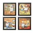 thumbnail image 2 of Gango Home Decor Cute Colorful Chef Kitchen Wall Art; Four Multi-Color 12x12in Art Prints in Black Frames, 2 of 8