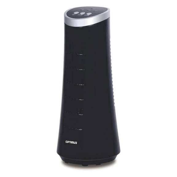 Optimus Indoor 12 Inch Desk 2 Speed Personal Oscillating Tower Fan, Black