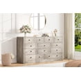 thumbnail image 5 of Accreate 12 Drawer Dresser for Bedroom, 61 Inch Wood Dresser with Power Outlet, Wide Chest of Drawers for Living Room, Hallway, Tall Dressers with Smooth Metal Rail, Large Storage, 5 of 9