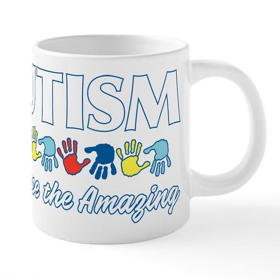 CafePress - Autism Embrace The Amazing - 20 Oz White Ceramic Mega Mug