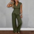 thumbnail image 6 of Gealkoca Pant Suits for Women Dressy 2 Piece Business Casual Outfits Vest and Elastic Waist Straight Leg Pants Set for Office Work Casual Matching Set, 6 of 6