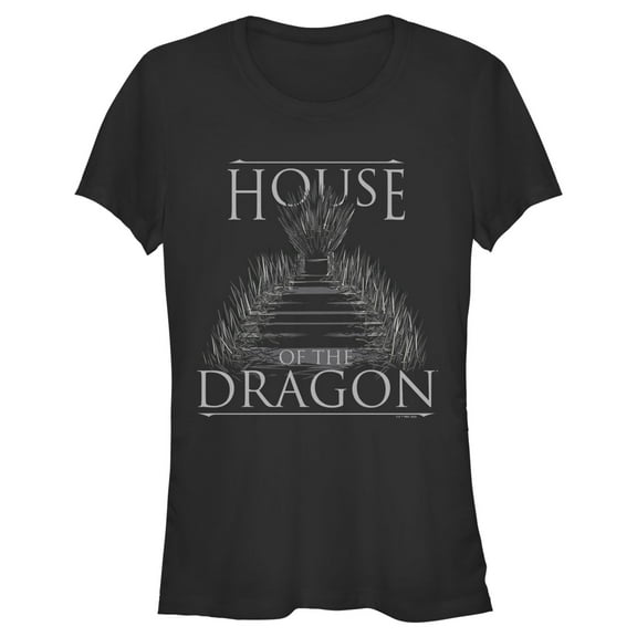 Junior's Game of Thrones: House of the Dragon Iron Throne Logo  Graphic Tee Black Medium