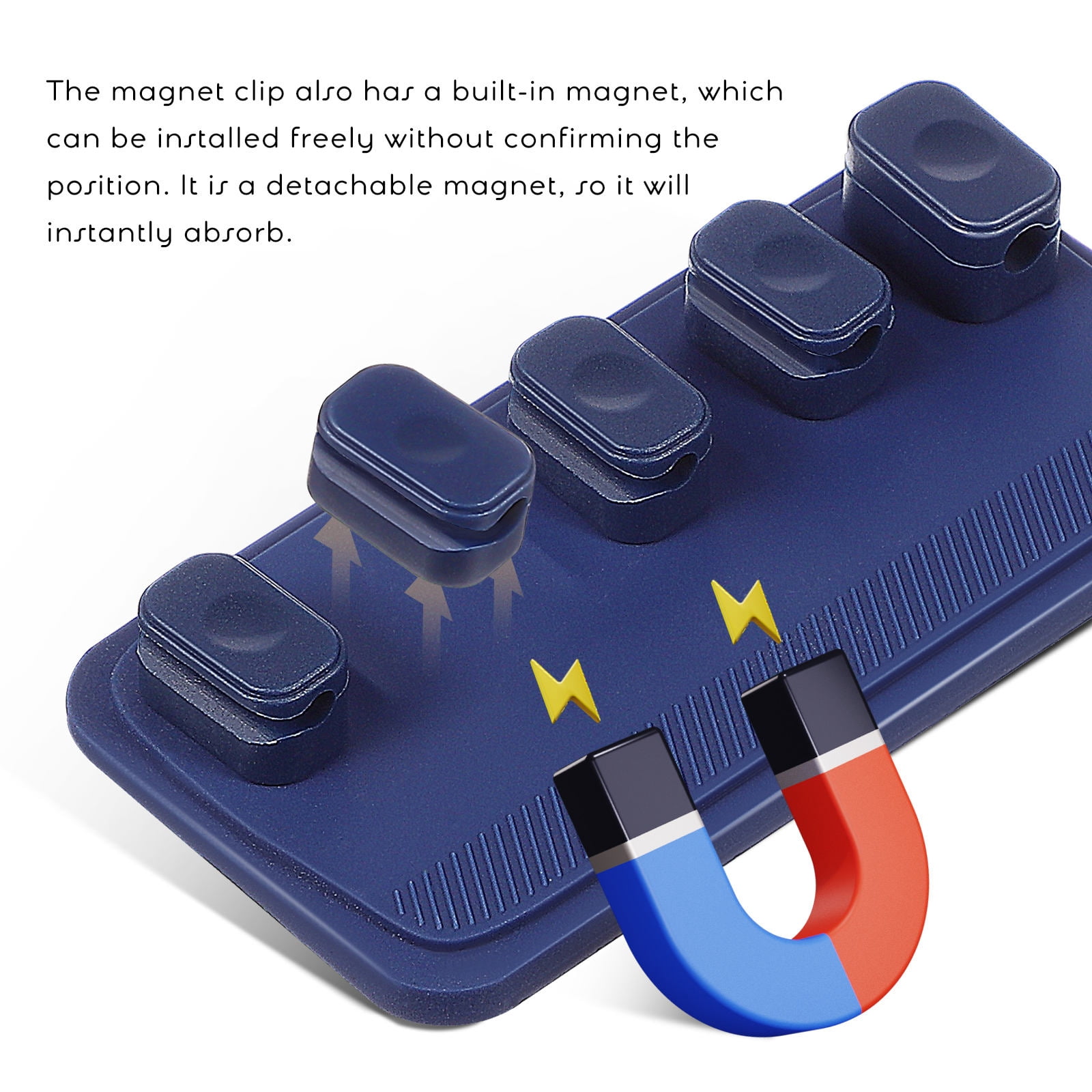HOMEMAXS 6 Sets  of Magnetic Cable Storage Holders Multipurpose Cord Keepers Cable Management Cable Organizer for Desk Wall