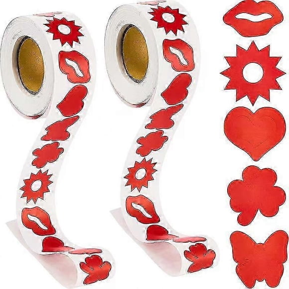 Sun Tan Stickers - 500 Pcs Red Bunny Tanning Stickers for Indoor Tanning Beds