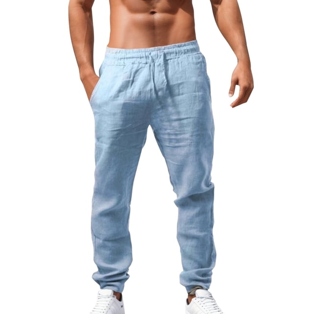 SHIXIAOO Solid Men's Color Pants Loose Breathable Pants Casual Pants