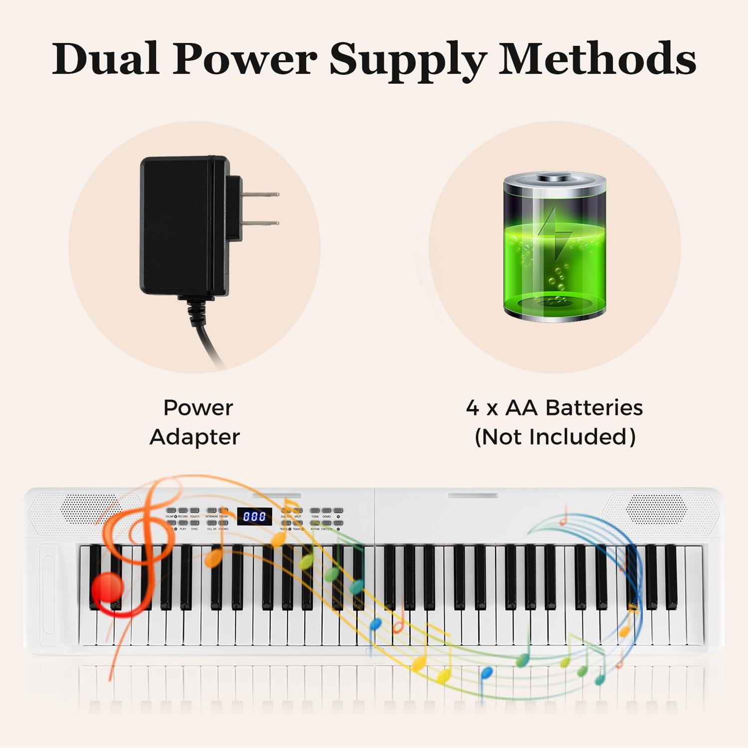 Demifill Home & Stage 88-Key Keyboard Piano Set, 800 Timbres & 600 Rhythms, Adjustable Stand, Black