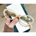 thumbnail image 5 of Women Small Egg Designer Reading Glasses 4.00 Yellow Spring Hinges Blue Light Blocking Readers +4.0, 5 of 5