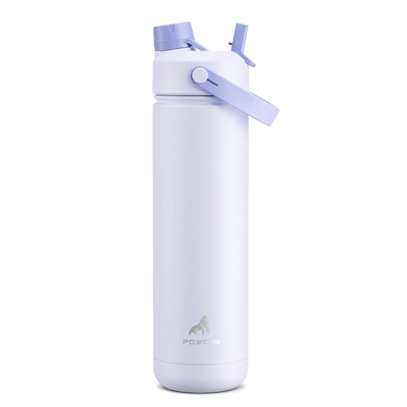 Botella de agua aislante POWCAN 770 ml con pajita y tapa con boquilla