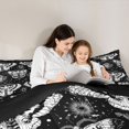 thumbnail image 4 of Homewish Spooky Moth Full Size Comforter Sets,Floral Skull Bedding Comforter Set,Gray Black,Halloween Duvet,Black Reversible,3pcs,1 Comforter and 2 Pillowcases, 4 of 7