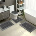 thumbnail image 6 of Ycandiee 4 PCS Bathroom Toilet Mat Set, Memory Foam Bath Mat Set, Bathroom Rugs, Non-Slip Floor Rug, Water Absorption, Non-Slip, Thick, Machine Washable, Easier to Dry, for Home Shower Room, 6 of 7