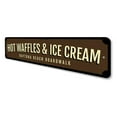 thumbnail image 4 of Hot Waffles & Ice Cream Novelty Sign, Metal Wall Decor - 4x18 inches, 4 of 4