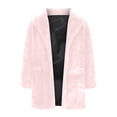 thumbnail image 4 of Hfyihgf Womens Winter Warm Fleece Long Cardigan Lapel Long Sleeve Faux Fur Fuzzy Coat Jacket Overcoat（Pink,S), 4 of 6