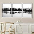 thumbnail image 3 of IDEA4WALL Framed Canvas Print Wall Art Set Black White Forest Lake Reflection Landscape Nature Photography Art Rustic Scenic Relax/Calm for Living Room, Bedroom, Office - 16"x24"x3 White, 3 of 5