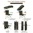 thumbnail image 3 of Graflsoa Portable Outdoor Folding Chair with Retractable Canopy - Ideal for Camping, Beach, and Lawn Activities (Dark Green/Khaki), 3 of 6