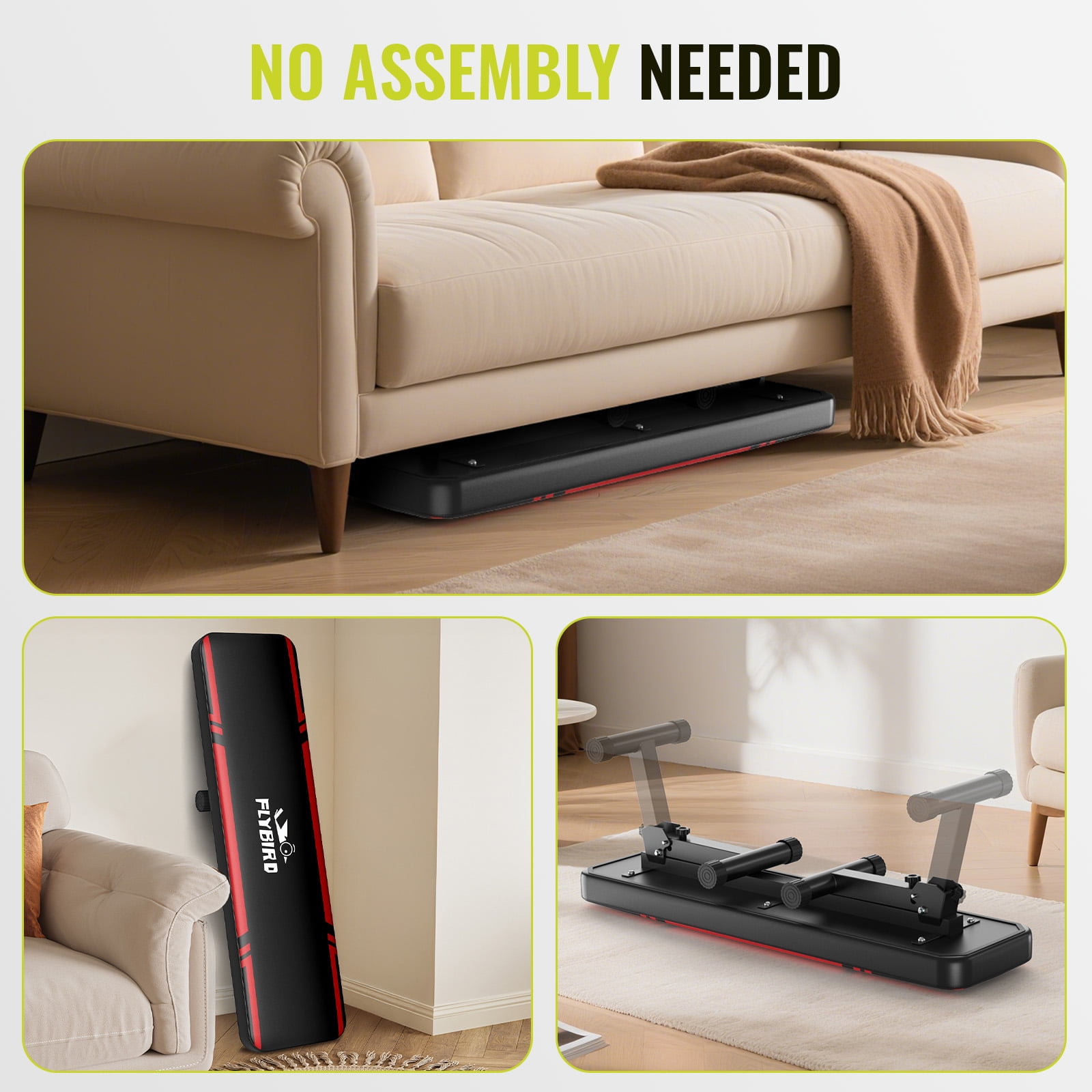 Flybird Adjustable Gym Weight Bench Portable Heavy Duty Workout Bench with 1000lbs Capacity