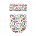 thumbnail image 4 of HELLHERO Butterfly and Floral Pattern Comfortable and Practical 2 Pack Toilet Lid Seat Cover Set, Elastic Bottom Polyester Fabric Toilet Lid Seat Cover, 4 of 7