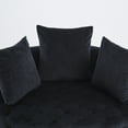 thumbnail image 6 of Modern Barrel Chair, Round Oversized Barrel Chairs, Sofa Lounge Accent Chair, Velvet Leisure Sofa Chair, Comfy Leisure Chair with 3 Pillows for Living Room Bedroom Hotel Office, Black, 6 of 9