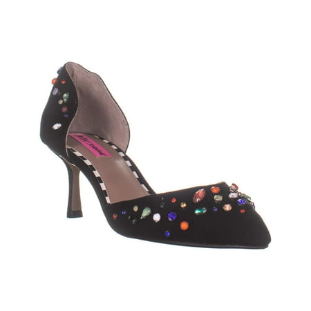 Womens Betsey Johnson Max Pointed Toe Pumps, Black, 9.5 US